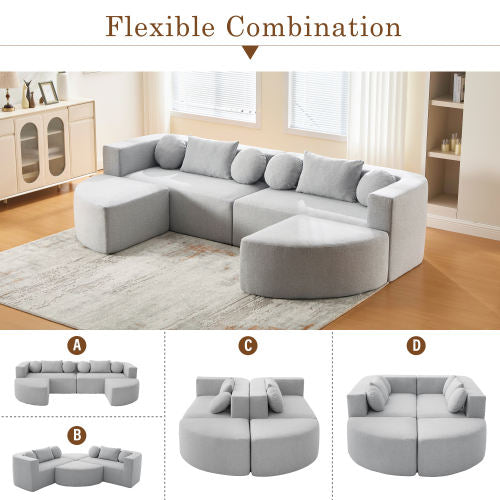 Modern Modular Sectional Sofa with Deep Seating