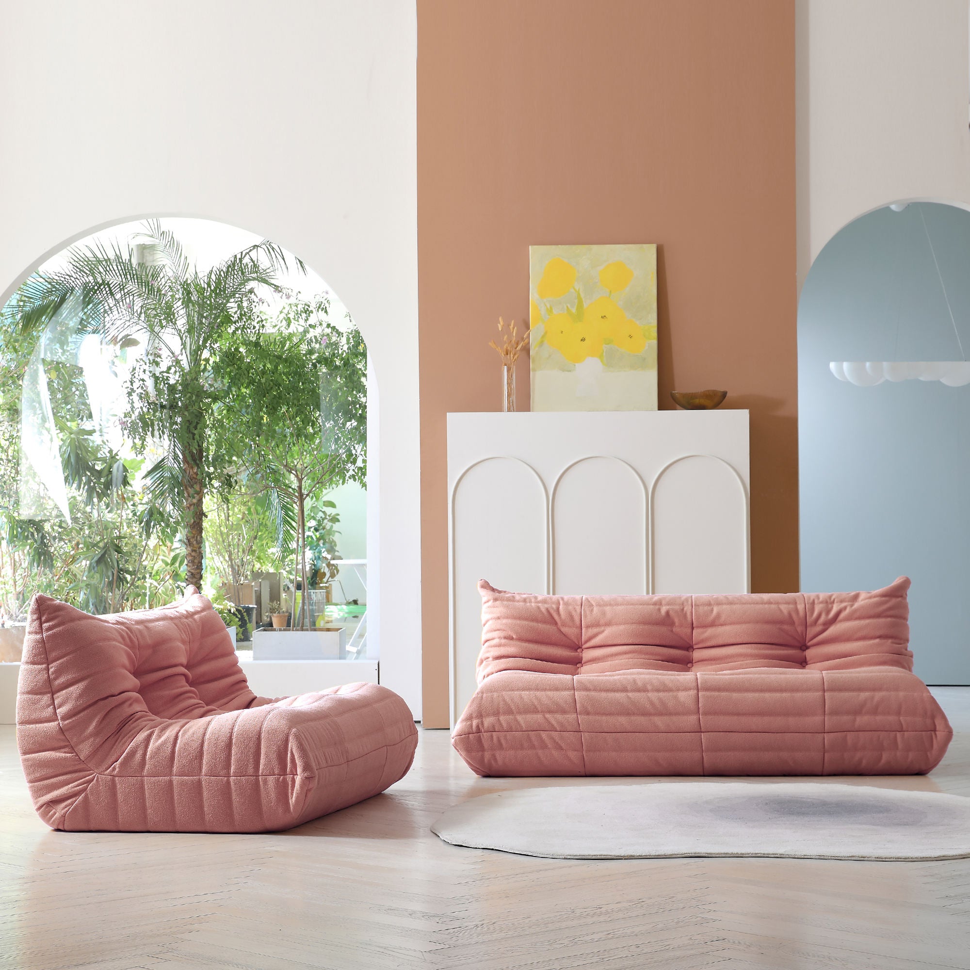 Nordic Modular Lazy Sofa Set – Sofa & Loveseat