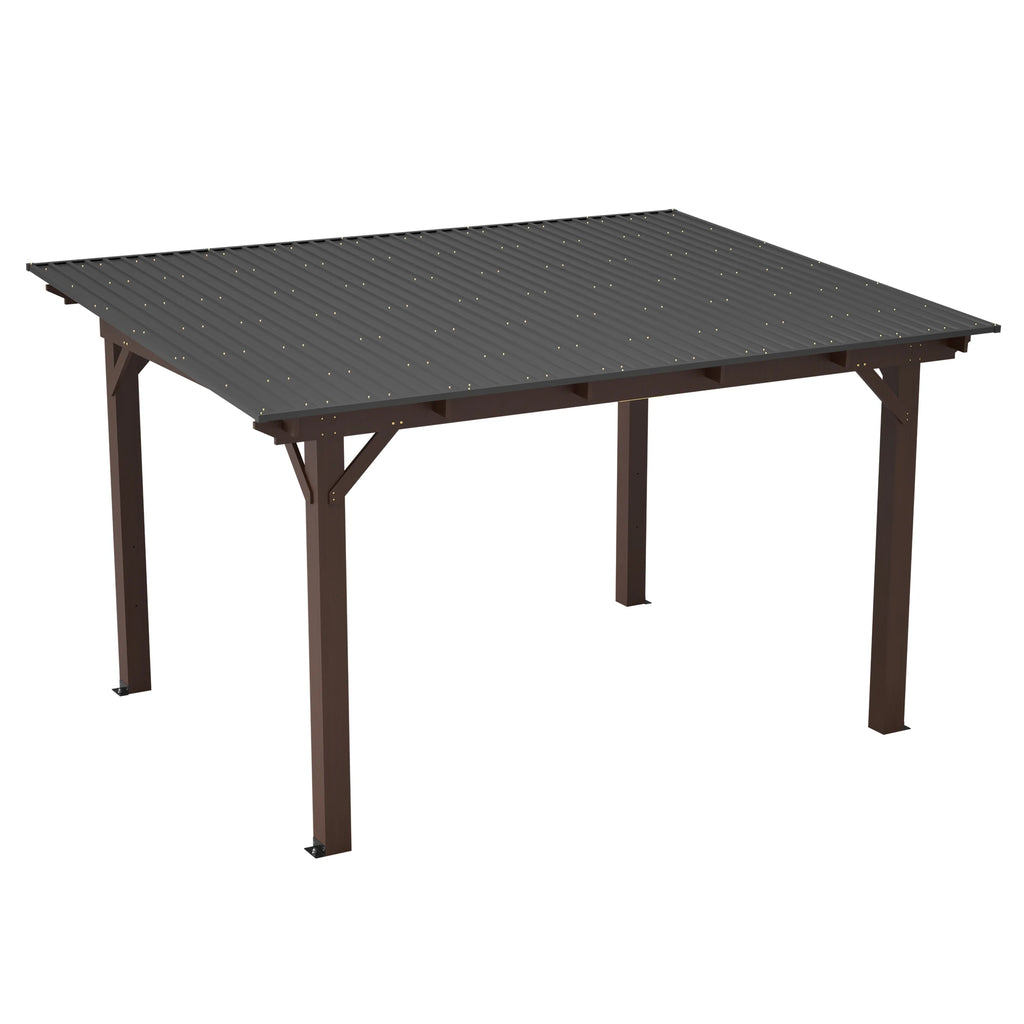 Modern Wooden Garden Gazebo with Metal Roof