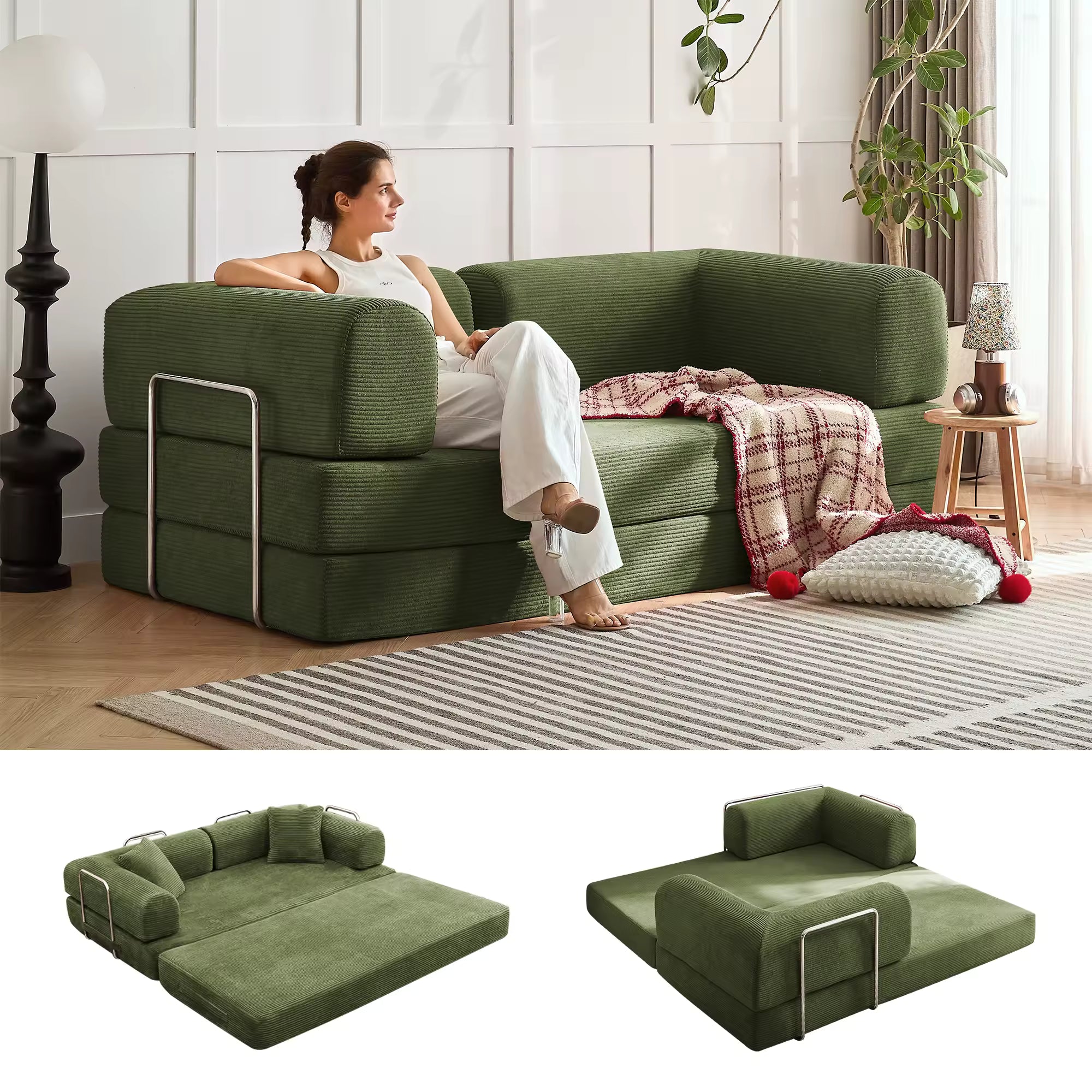 5-in-1 Convertible Sleeper Sofa Bed