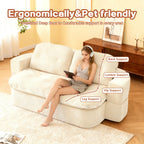Modern Chenille Convertible Twin Size Sofa Bed with Pillows