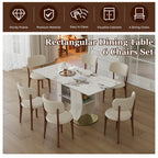 Ivory Luxe Dining Table Set – 7 Piece Dining Set