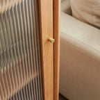 Mid-Century Oak Glass Display Cabinet