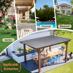 Modern Wooden Garden Gazebo with Metal Roof