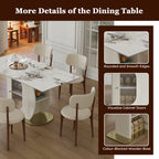 Ivory Luxe Dining Table Set – 7 Piece Dining Set