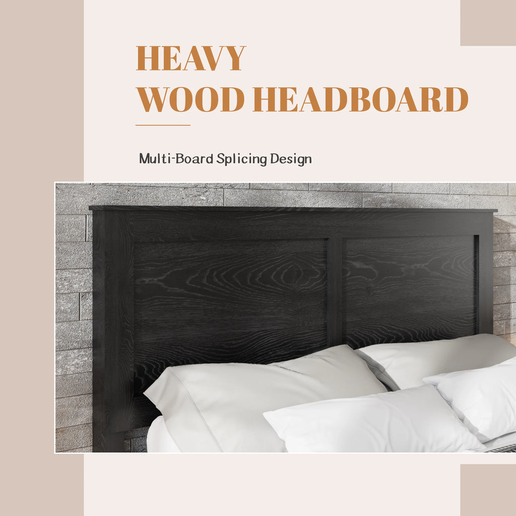 Black Wood Platform Bed Frame