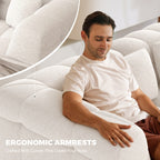 Oversized Chenille Cloud Sectional Sofa – Boneless L-Shaped Deep Seat Couch
