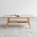 Natural Oak Solid Wood Coffee Table – Modern Living Room Table