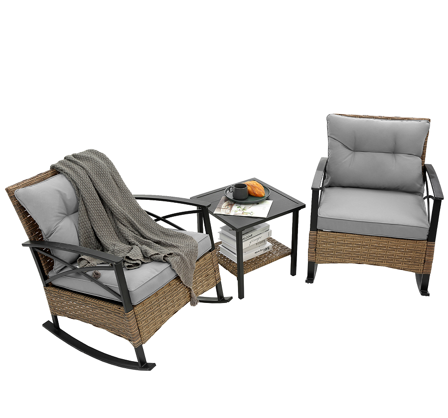 6-Piece L-Shaped Outdoor Sectional Sofa Set with Coffee Table