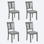 Gray Solid Wood Dining Chairs Set of 4 – Modern Upholstered Kitchen Chairs
