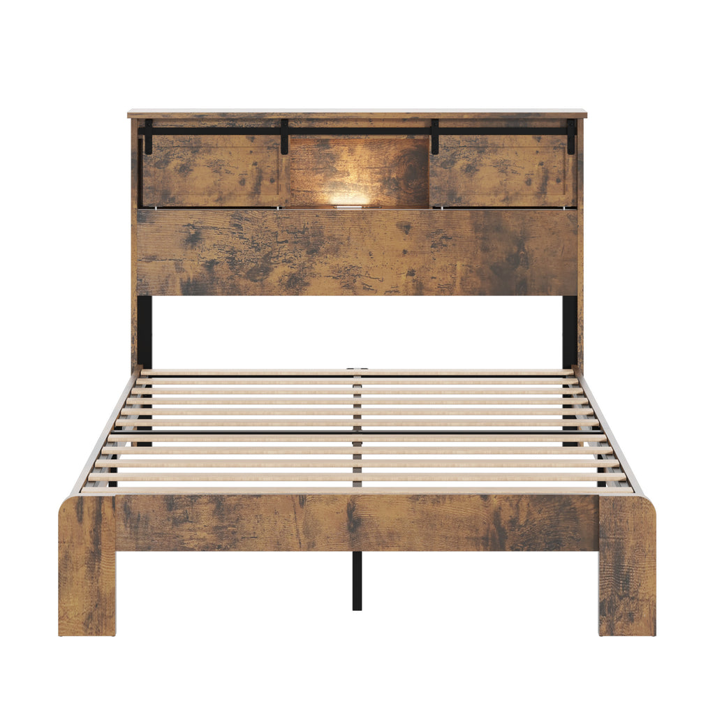 Modern Bed Frame with Built-In Charging Station