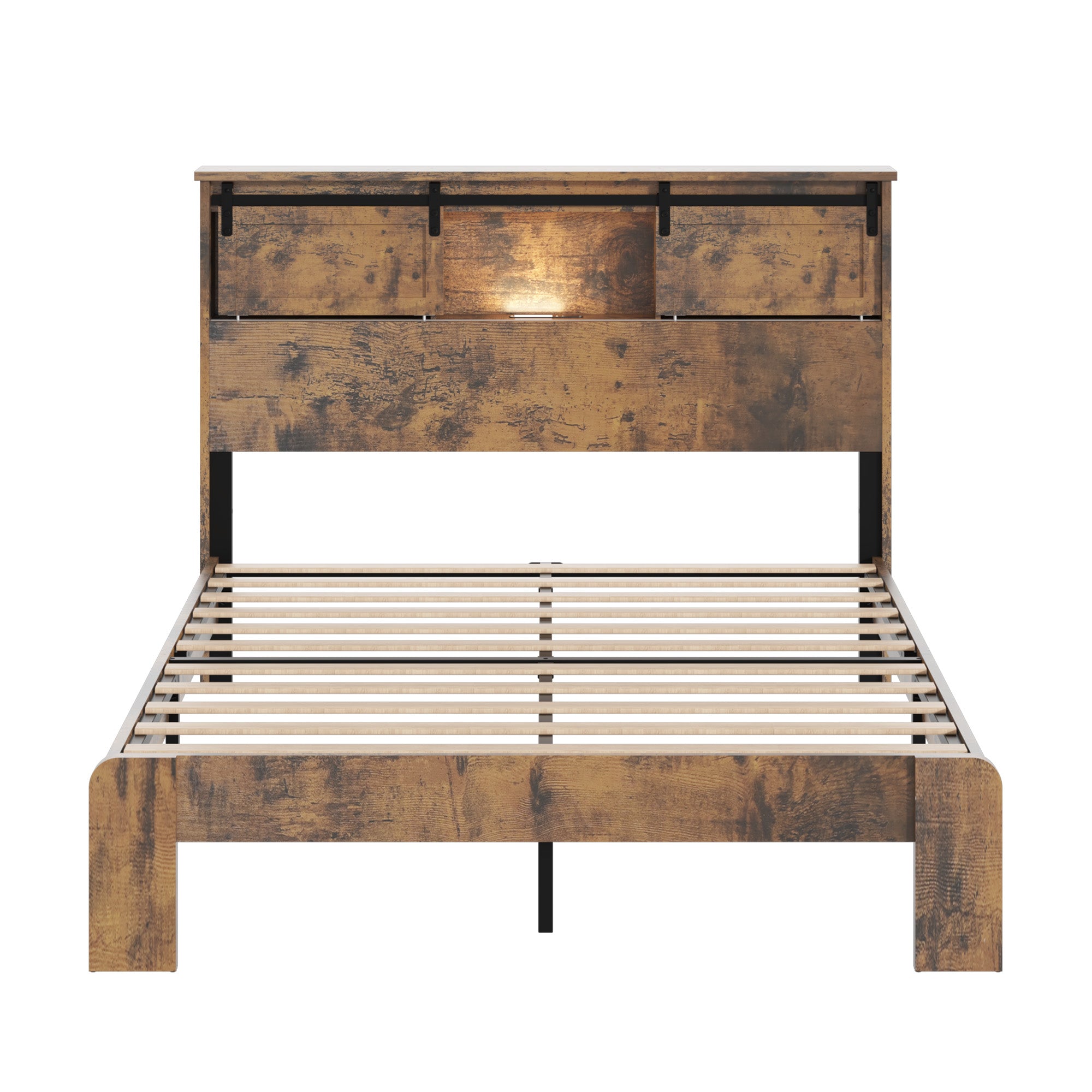 Modern Bed Frame with Built-In Charging Station