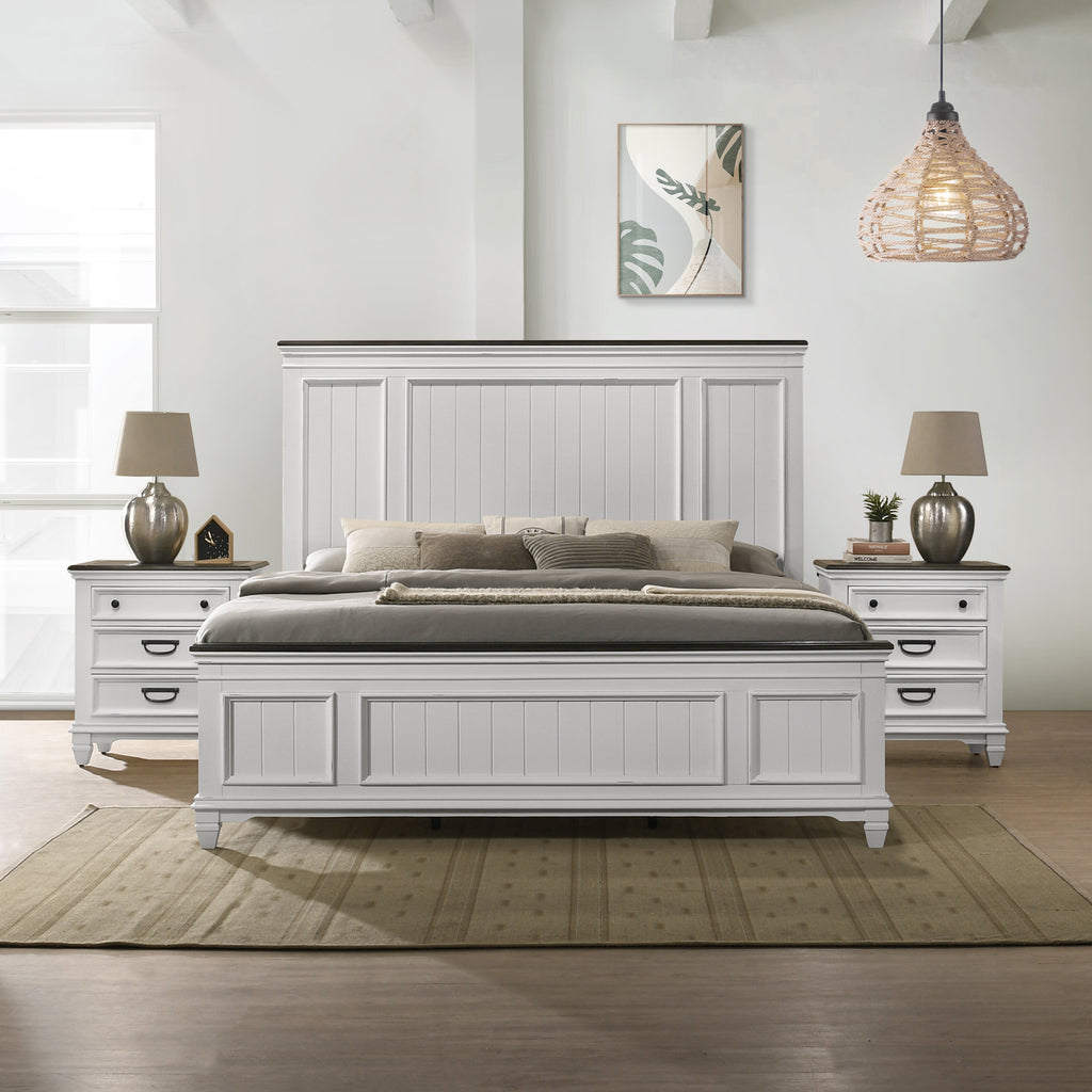 Weathered White Farmhouse Queen Bedroom Set