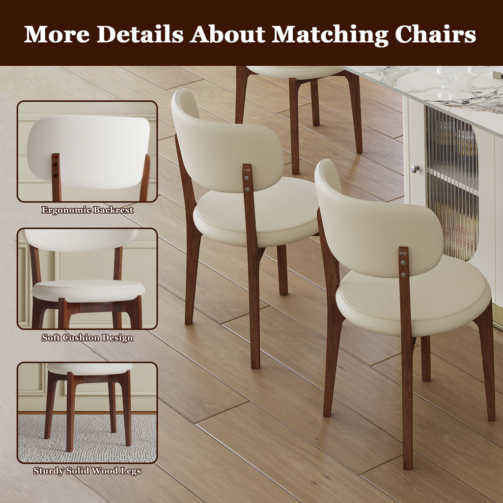 Ivory Luxe Dining Table Set – 7 Piece Dining Set