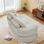 Modern Chenille Convertible Twin Size Sofa Bed with Pillows