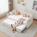 Twin Upholstered Daybed with Trundle – Modern Sofa Bed