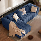 Oversized Chenille Cloud Sectional Sofa – Boneless L-Shaped Deep Seat Couch