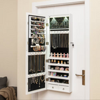 Lockable LED Jewelry Mirror Cabinet – Wall Mounted Organizer