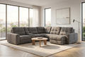 Haven Gunmetal 7-Piece Sleeper Sectional with Sliding Seats and Storage