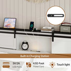Modern Bed Frame with Built-In Charging Station