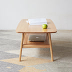 Natural Oak Solid Wood Coffee Table – Modern Living Room Table