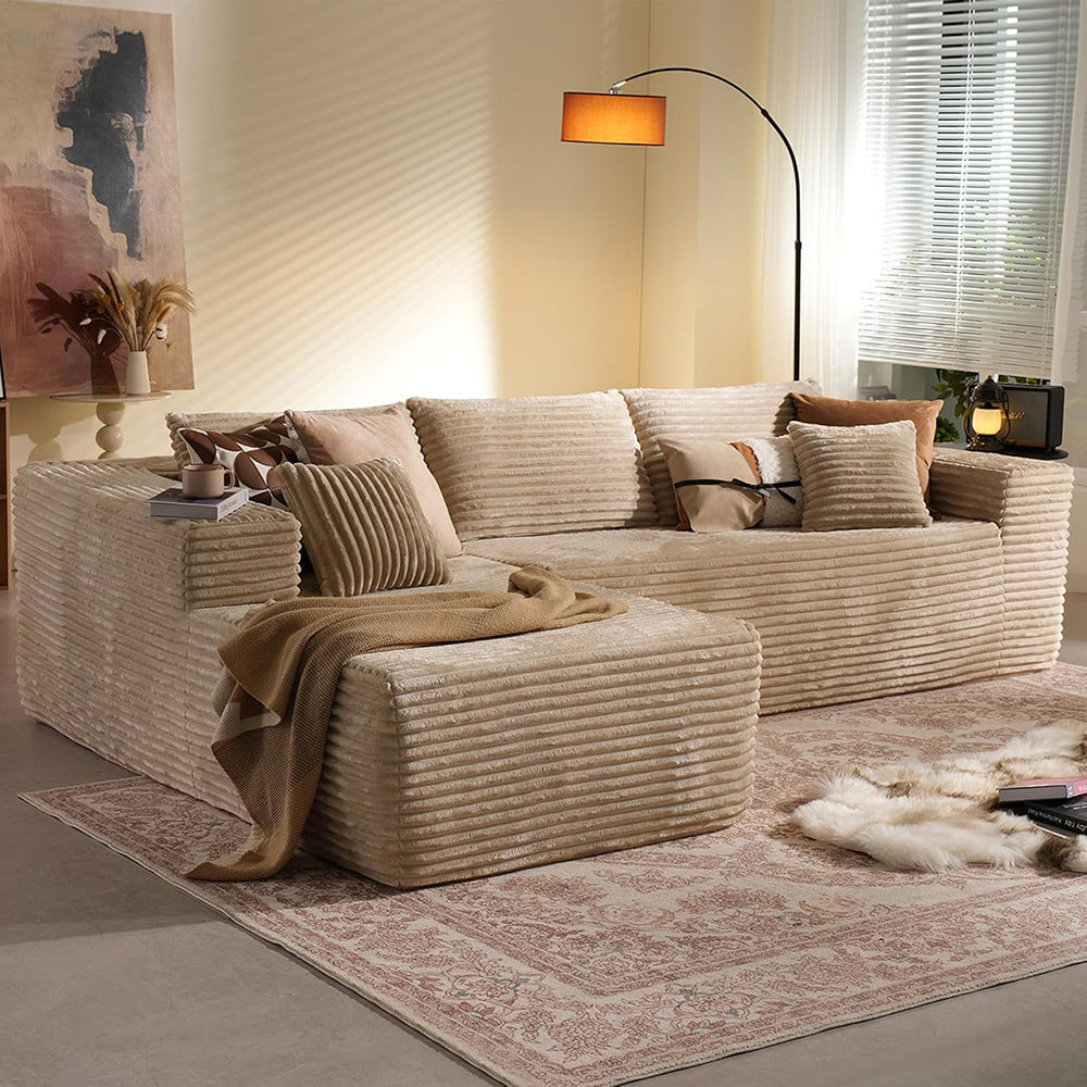 The Cozy Viral Modular Sectional Sofa – Soft Corduroy TikTok Lounge Couch