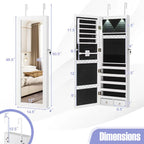 Lockable LED Jewelry Mirror Cabinet – Wall Mounted Organizer