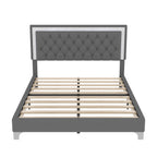Glam LED Upholstered Bed Frame with Matching Nightstands