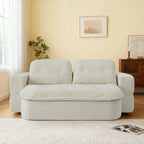 Modern Chenille Convertible Twin Size Sofa Bed with Pillows