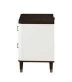 Luxury Modern White Nightstand – USB Charging + Storage