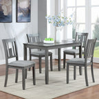 Gray Solid Wood Dining Chairs Set of 4 – Modern Upholstered Kitchen Chairs