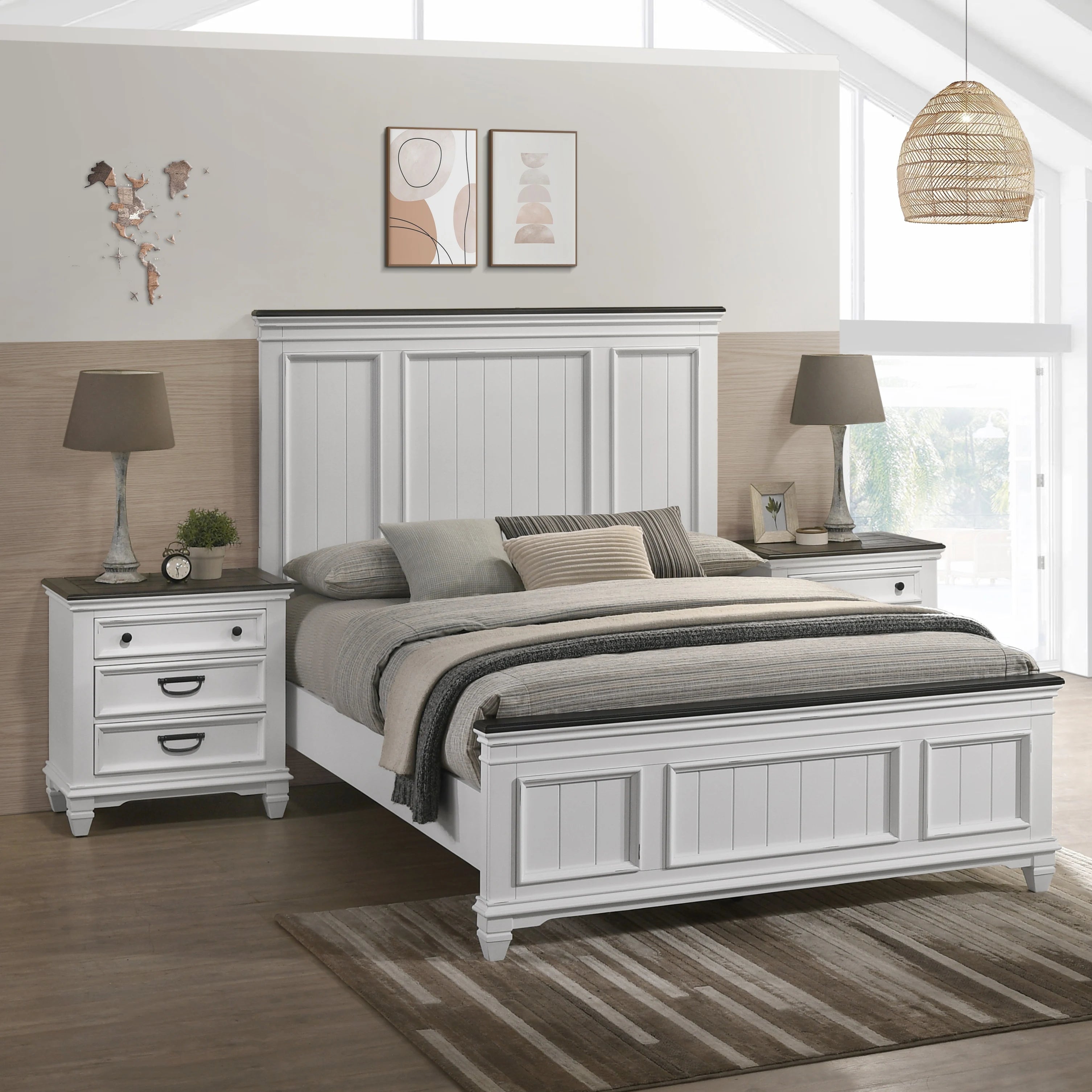 Weathered White Farmhouse Queen Bedroom Set