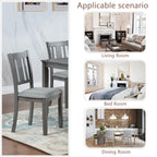 Gray Solid Wood Dining Chairs Set of 4 – Modern Upholstered Kitchen Chairs