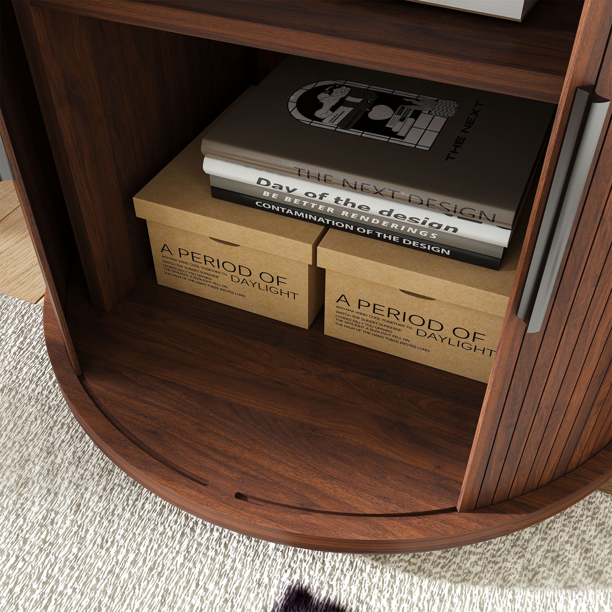 Mid-Century Modern Nightstand Set of 2 with Charging Station