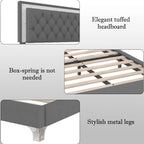 Glam LED Upholstered Bed Frame with Matching Nightstands