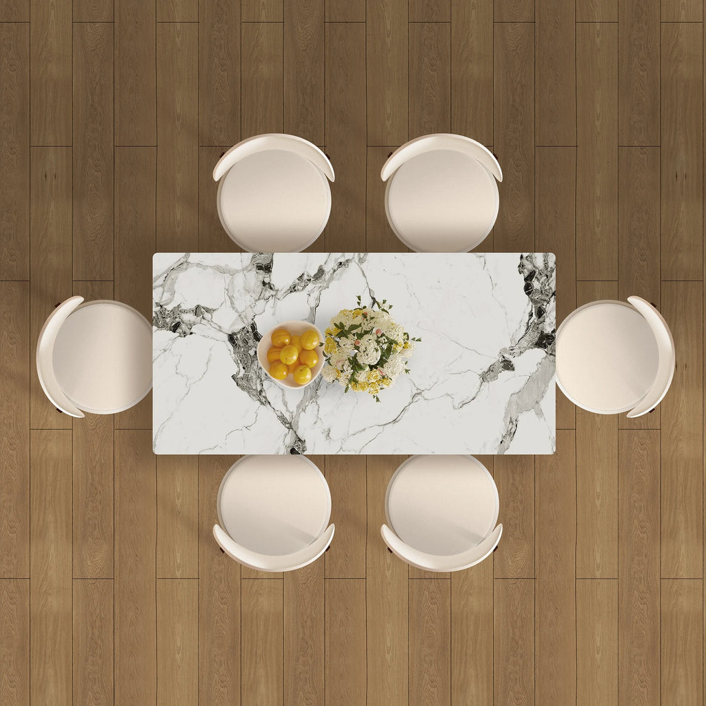 Ivory Luxe Dining Table Set – 7 Piece Dining Set