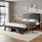 Black Wood Platform Bed Frame