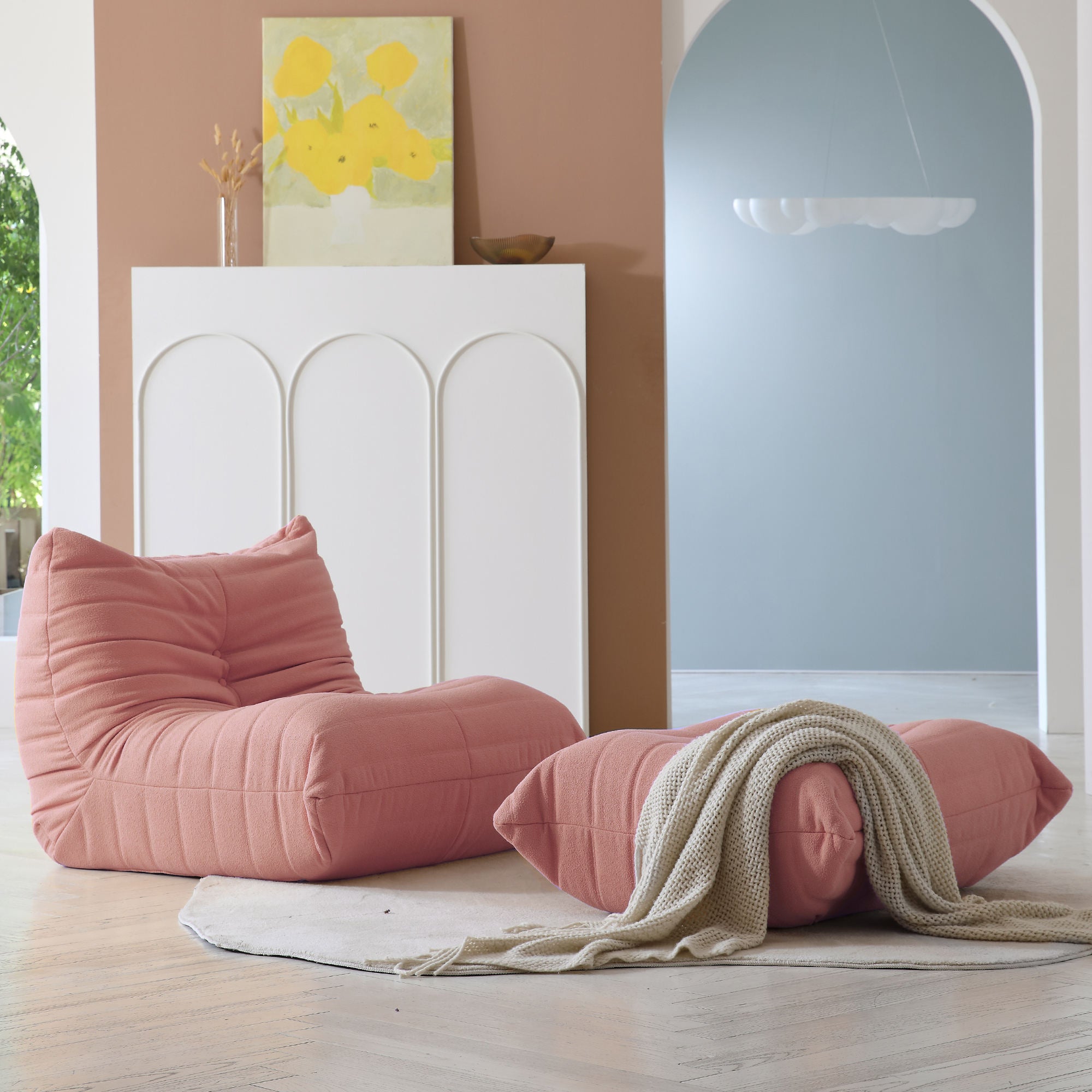 Nordic Modular Lazy Sofa Set – Sofa & Loveseat