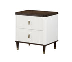 Luxury Modern White Nightstand – USB Charging + Storage
