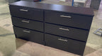 Black Faux Leather Queen Bedroom Set – Modern Minimalist Style with Chrome Accents