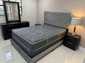 Grey Luxe Diamond Velvet Bed-9300