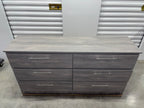 Modern Light Grey Charcoal 6-Drawer Dresser with Chrome Handles