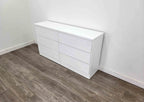 Modern White 6-Drawer Handle-Free Dresser