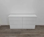 Modern White 6-Drawer Handle-Free Dresser