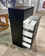Modern Black 5-Drawer Handle-Free Chest