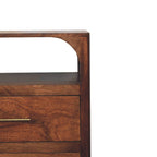 Solid Mango Wood 3-Drawer Storage Chest with Open Shelf