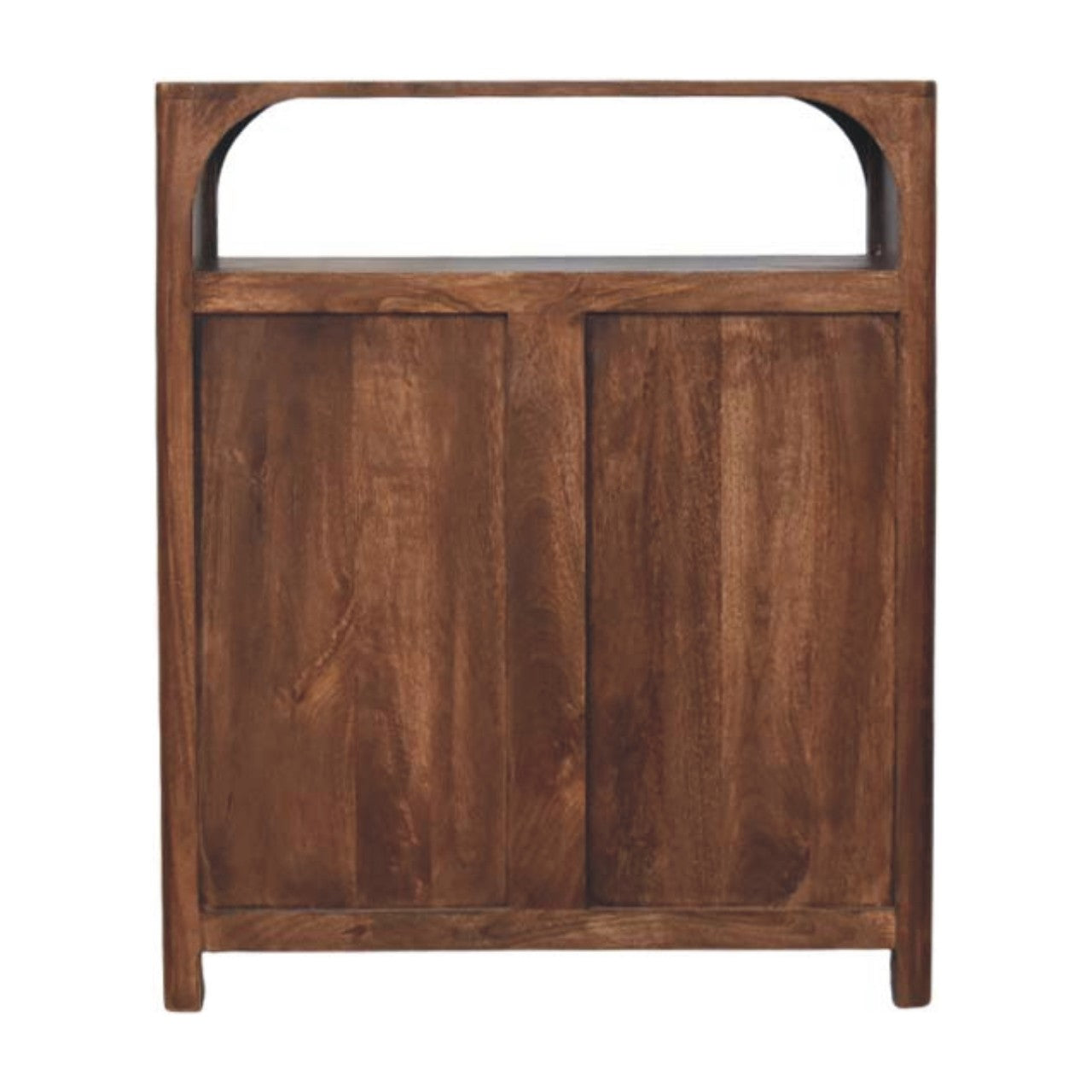 Solid Mango Wood 3-Drawer Storage Chest with Open Shelf