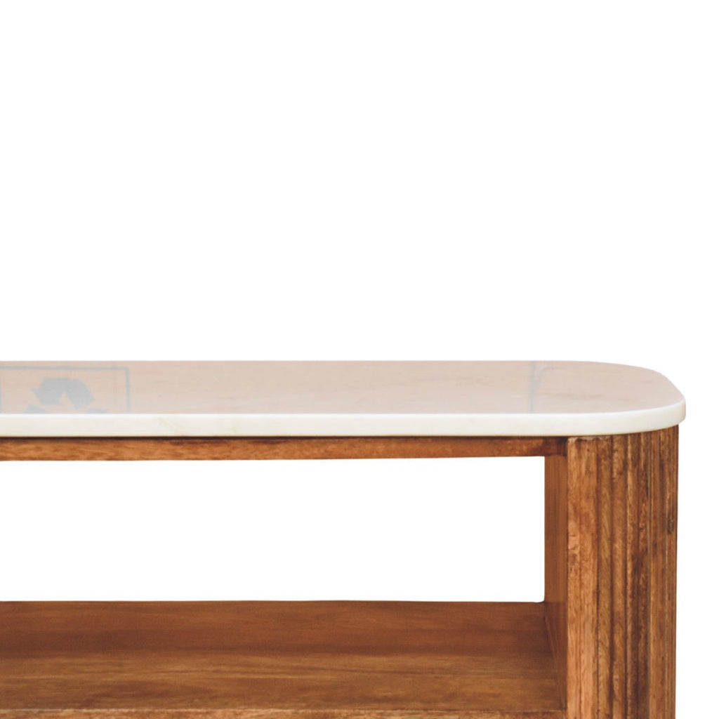Beaumont Marble Shoe Bench – Golden Teak