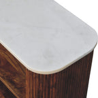 Beaumont Marble Shoe Bench – Golden Teak