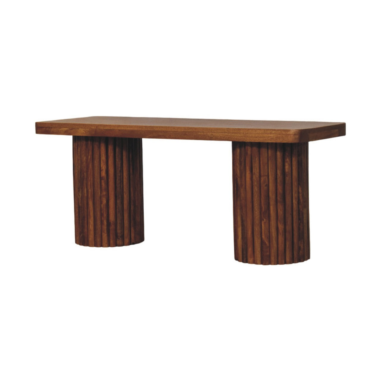 Astoria Fluted Bench – Amber Oak